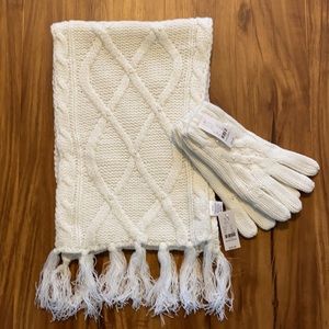 New York & Company Pearl Scarf and Gloves